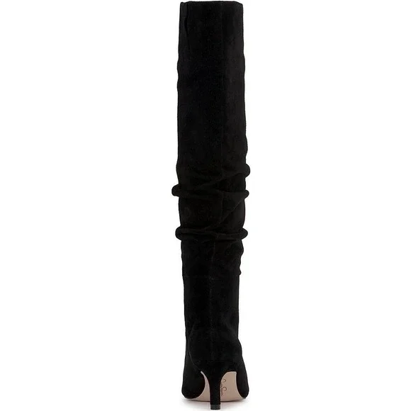 NEW Jessica Simpson Black Suede Slouchy Knee High Kitten Heel Boot Size 6.5 - Picture 3 of 15